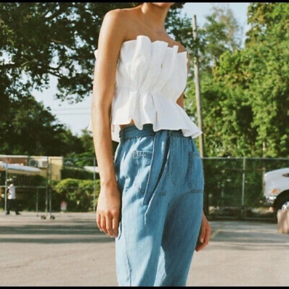 Zara | Tops | Zara Pleated Crop Top | Poshmark